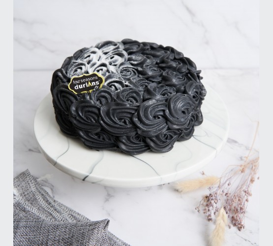 Charcoal Rosette Cake